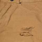 Signature 5 Pocket Jeans - Damaged and Repaired Khaki